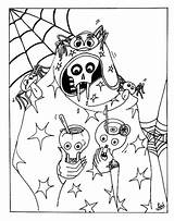 Halloween Coloring Pages Printable Kids Scary Skull sketch template