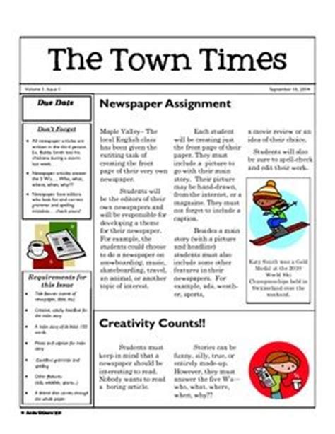 newspaper ideas newspaper teaching school newspaper