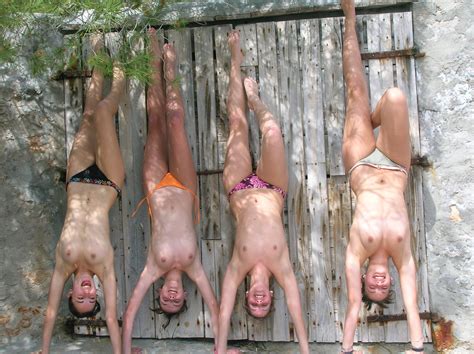 handstand party girls flashing luscious