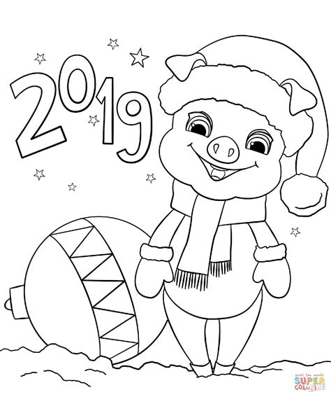happy  year coloring page  printable coloring pages