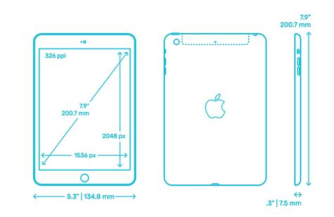 apple ipad mini   gen  dimensions drawings dimensionsguide