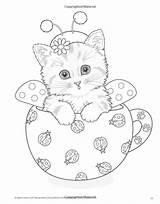 Coloring Pages Kittens Cat Teacup Adult Book Kitten Books Cute Animal Colouring Amazon Adorable Color Flower Cats Sheets Harai Kayomi sketch template