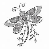 Dragonfly Coloring Insect Antistress sketch template