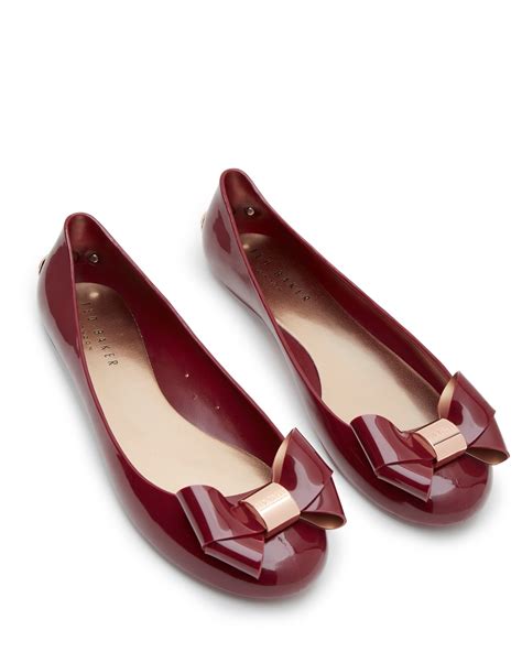 ted baker faiyte large bow jelly pumps  red lyst