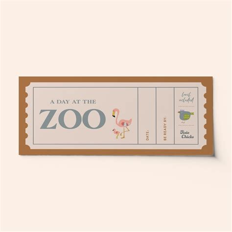 custom zoo ticket voucher surprise trip activity  etsy   custom