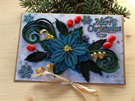 elegant handmade christmas greeting card   box family gift etsy