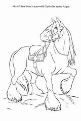 Coloring Brave Pages Horse Angus Disney Clydesdale Drawing Merida Coloriage Rebelle Princesse Fanpop Color Print Princess Movie Wallpaper Pixar Colouring sketch template