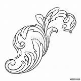 Filigree Drawing Simple Scroll Vector Line Baroque Engraving Ornament Frame Vintage Getdrawings Floral sketch template