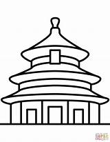 Colorear Bandera Templo Disegno Pechino Designlooter Geroglifici sketch template