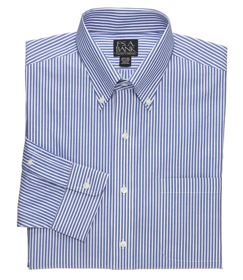 lyst jos  bank traveler collection traditional fit button  collar stripe dress shirt
