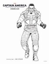 Captain Sam Invierno Soldado Bucky Falcon Civil Capitan Dibujo Amazing sketch template