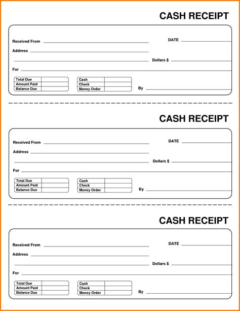 blank receipt template  printable receipt template
