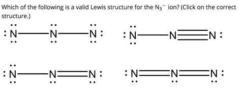 solved which of the following is a valid lewis structure for