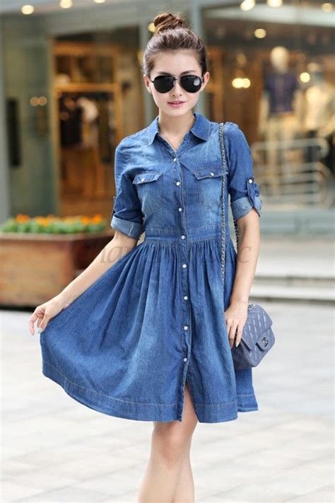 vrouwen jurk zomer  fashion dames denim een stuk blauw slanke jeans jurk mini jurken  xxl