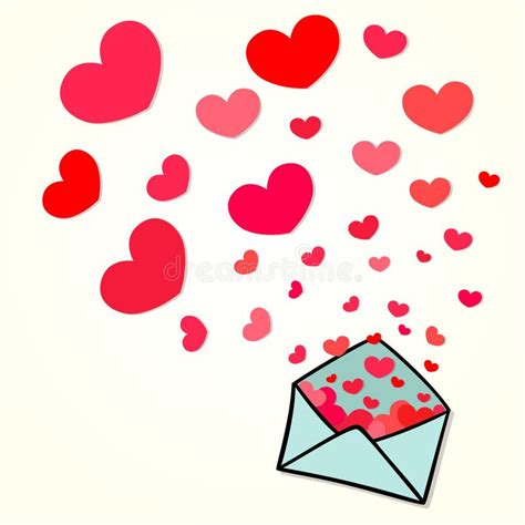 letter  hearts stock vector illustration  pink