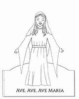 Crowning May Coloring Paste Activity Mary God Mother Cut Subject sketch template