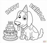 Birthday Coloring Happy Dog Pages Printable Color Print Kids Supercoloring Cake Dogs Drawing Colorings sketch template