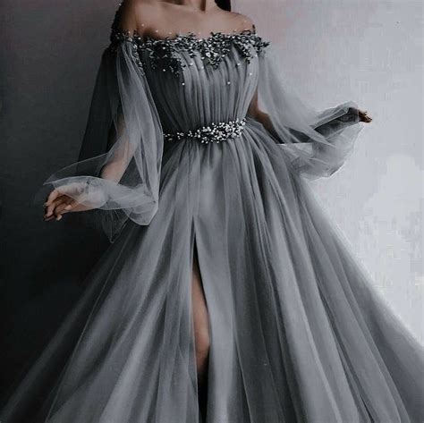 pin  tommo   aesthetic ethereal dress ball dresses grey prom dress