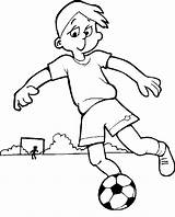 Coloring Pages Boys Football Soccer Ball Gif Kicking Boy Kids Girl Playing Color Print Kick Rainbow sketch template