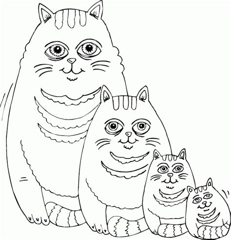 fat cat family coloring page coloringcom