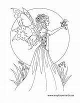 Fairies Coloring Pages Fairy Amy Brown Pixies Tattoo sketch template