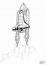Coloring Pages Shuttle Space Launching Launch Drawing Printable sketch template