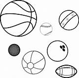Balls Ball Coloring Clipart Book Sports Basketball Clip Game Bowling Baseball Clker Svg Football Golf Large Transparent Drawing Ams Pixabay sketch template