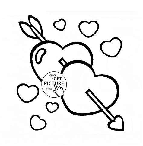 coloring pages  hearts  arrows