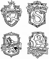 Harry Houses Crest Hogwarts Crests Sketchite sketch template