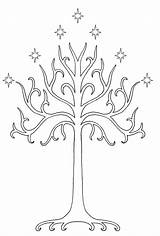 Tree Gondor Lord Rings Lotr Outline Tattoo Stencil Symbol Faramir Tattoos Stencils Ring Drawing Symbols Ink Hobbit Hoodie Tolkien Considered sketch template