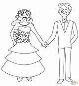 Coloring Pages Couple Wedding Groom Bride Happy Printable Print Color Drawing Cute Top sketch template