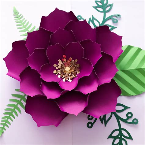 svg png dxf petal  paper flowers cut files  cutting machines