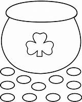 Pot Gold Crafts Coloring Template St Printable Preschool Patricks Craft Pages Kids March Patrick Outline Activities Paper Templates Bigactivities Printables sketch template