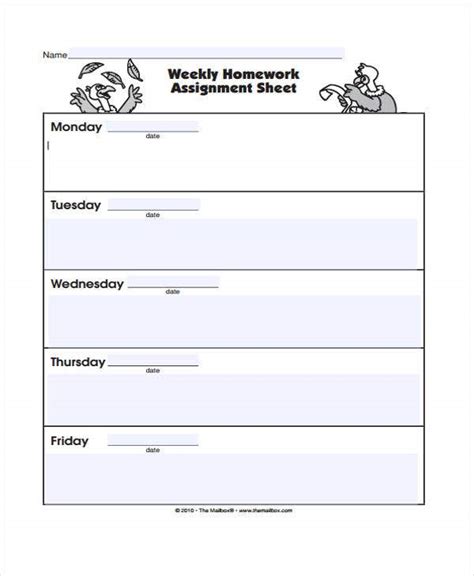 weekly sheet templates   word  format