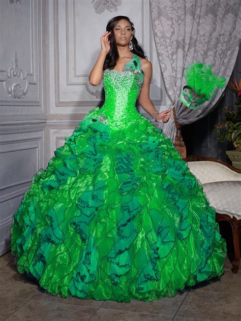 green quinceanera dresses dressed  girl