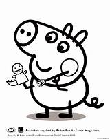 Pig Peppa Coloring George Pages Para Printable Dibujos Colorear Cartoon Drawing Imprimir Playing Print Color Colouring Supercoloring Sheet Sección Christmas sketch template