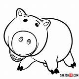 Hamm Draw Piggy sketch template