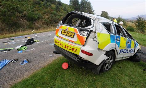 pictures show aftermath  stolen police car crash  highlands