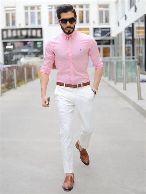 pink shirt matching pant combinations  men hiscraves