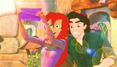 Aladdin And Ariel As Rapunzel And Flynn Disney Crossover Photo