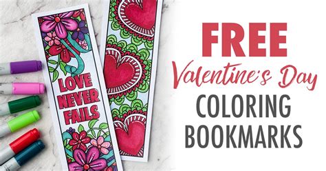 printable valentines day coloring bookmarks