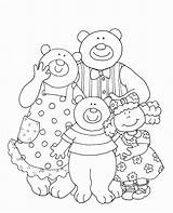 Bears Goldilocks Three Coloring Pages Drawing Bear Digi Printable Preschool Stamps Print Template Colouring Dearie Dolls Color Little Story Sheets sketch template