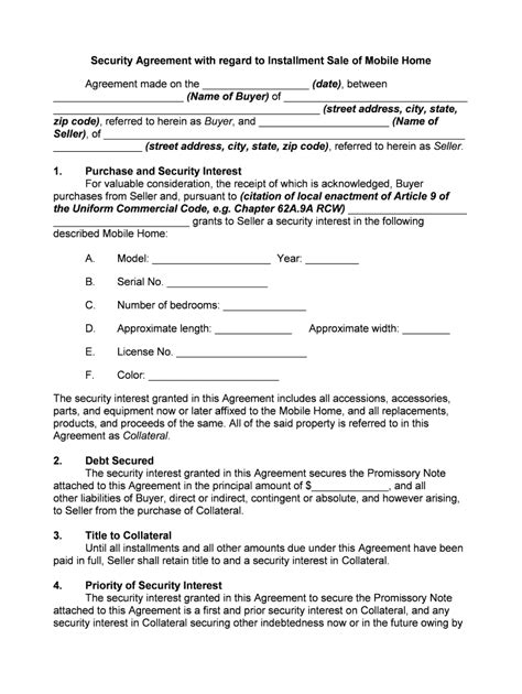 printable mobile home contract form fill   sign printable  template signnow