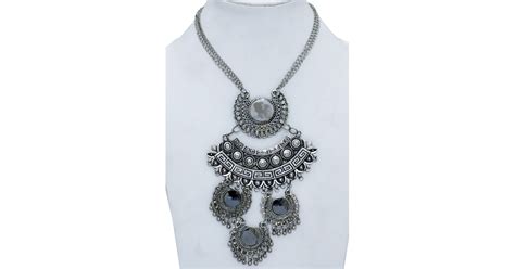 egyptian jewelry necklace in oxidized silver jewelry