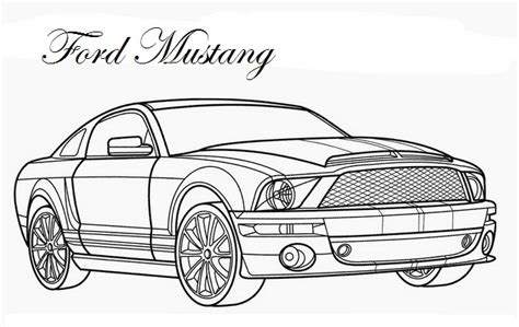 ford mustang design exterior coloring page