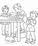 Pages Kids Coloring Food Printable Colouring Print Eating Color Cooking Clipart Vintage Kid Animal Clip Children Outline Sheets Printables Arts sketch template