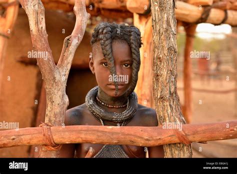 himba girl with typical hairstyle omuramba kaokoland