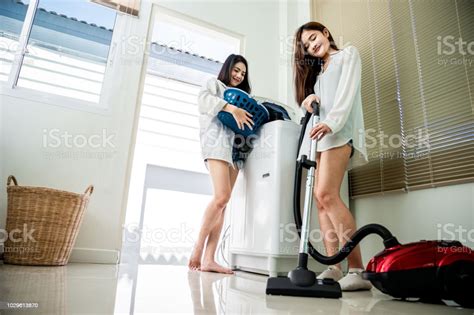Lesbian Couple Is Living Together In Their Indoor House A Her