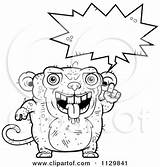 Outlined Ugly Monkey Talking Clipart Cartoon Cory Thoman Coloring Vector 2021 sketch template