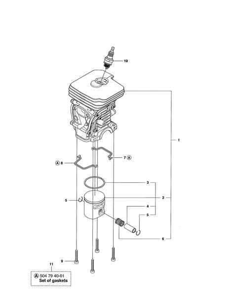 cylinder piston   diagram parts list  model  husqvarna parts chainsaw parts